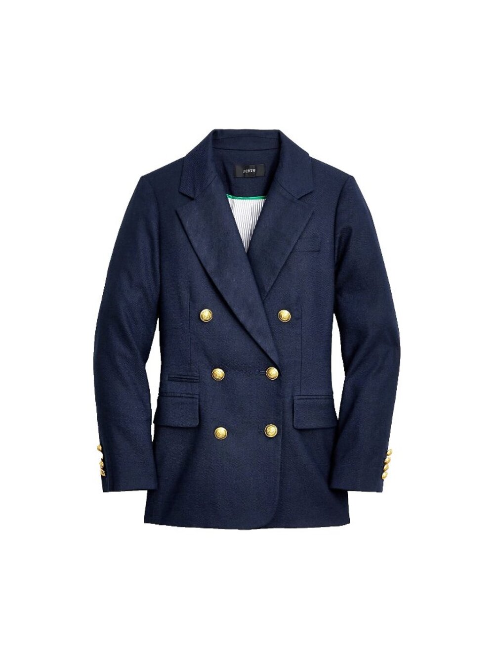 NWT J.Crew Petite Bristol Blazer in Navy Blue Stretch Linen Jacket 10P